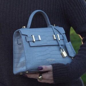 Teddy Blake  Ava 9” Light Grey Leather Handbag